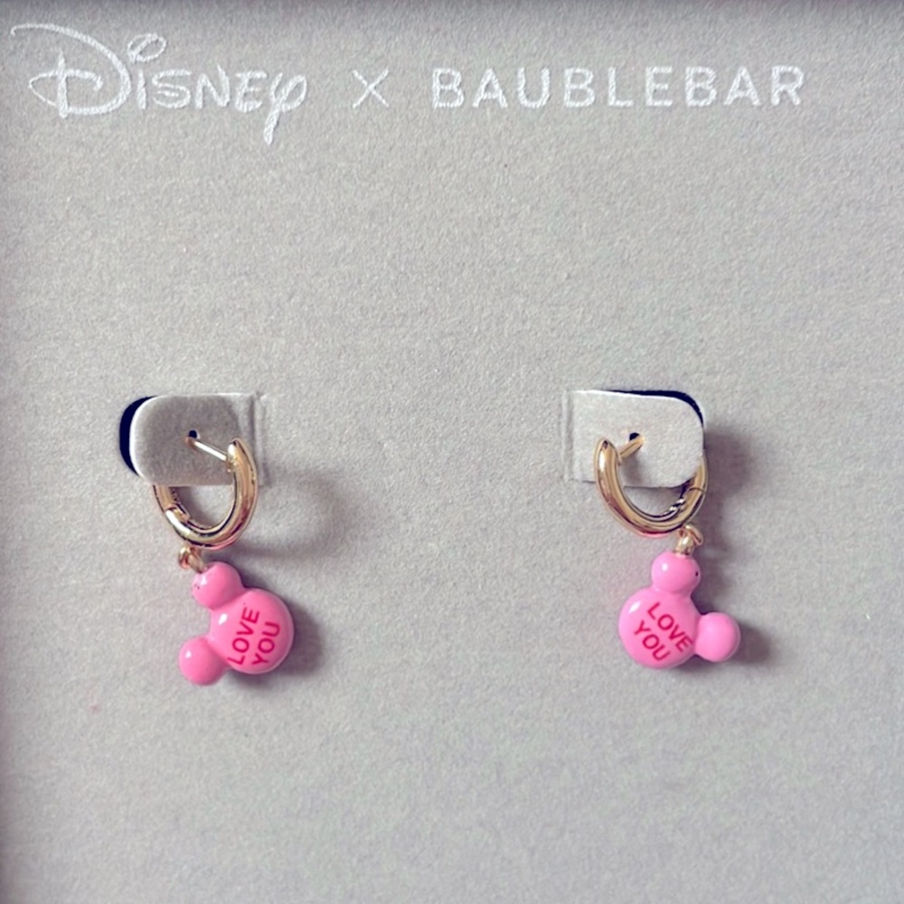 Disney & BAUBLEBAR pink Mickey Mouse earrings - Picture 1 of 4